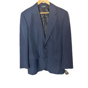 Brooks Brother Mens 42L Cotton Blazer Sport Coat Navy Blue 2 Button Preppy